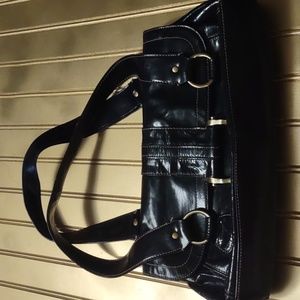 Black Leather handbag Apt. 9